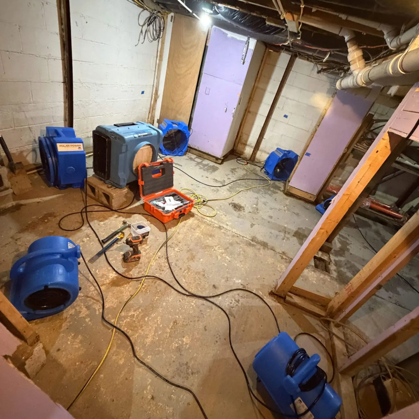 IICRC certified drying setup in Hendricks County, IN